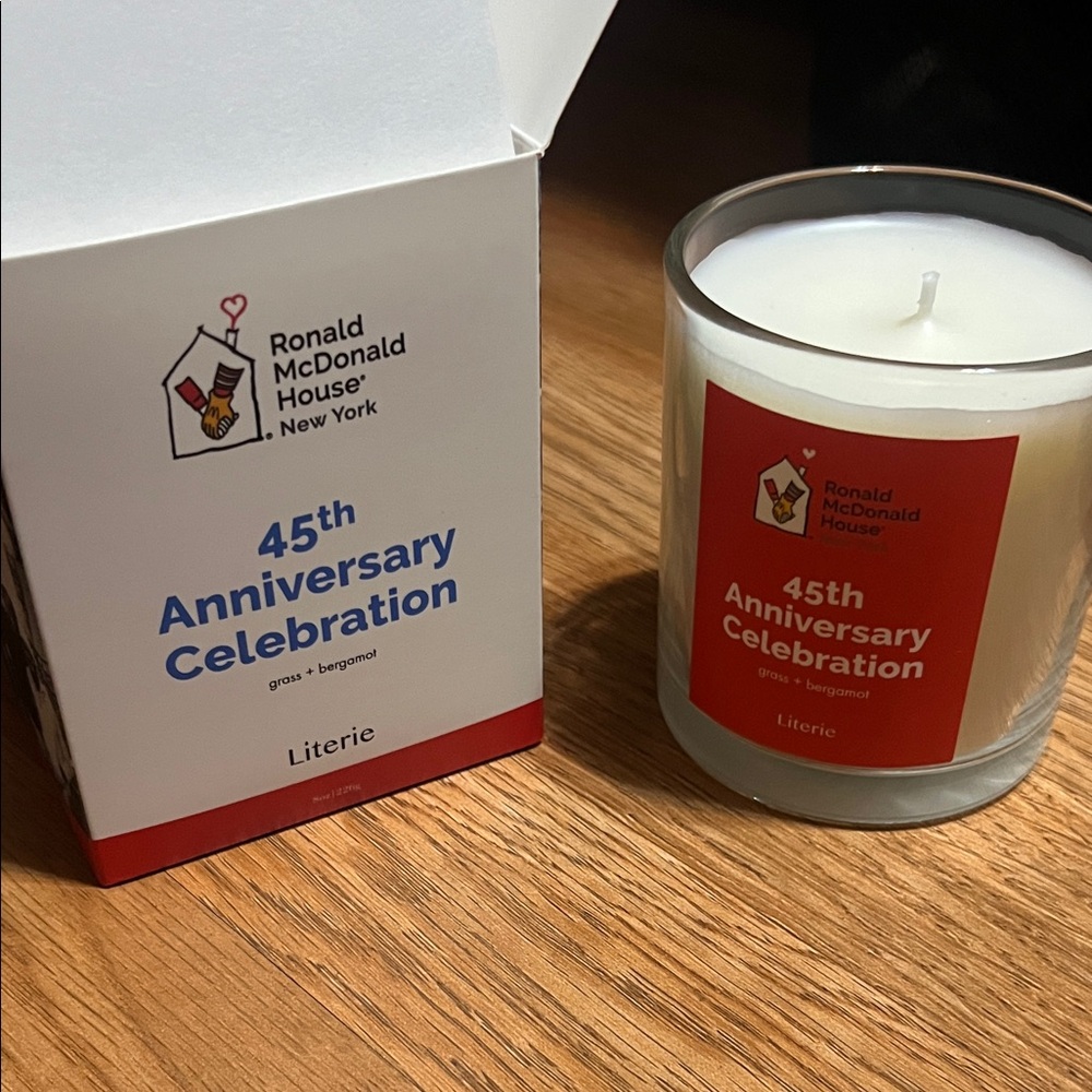 Ronald McDonald House 45th Anniversary Celebration White Candle by Literie